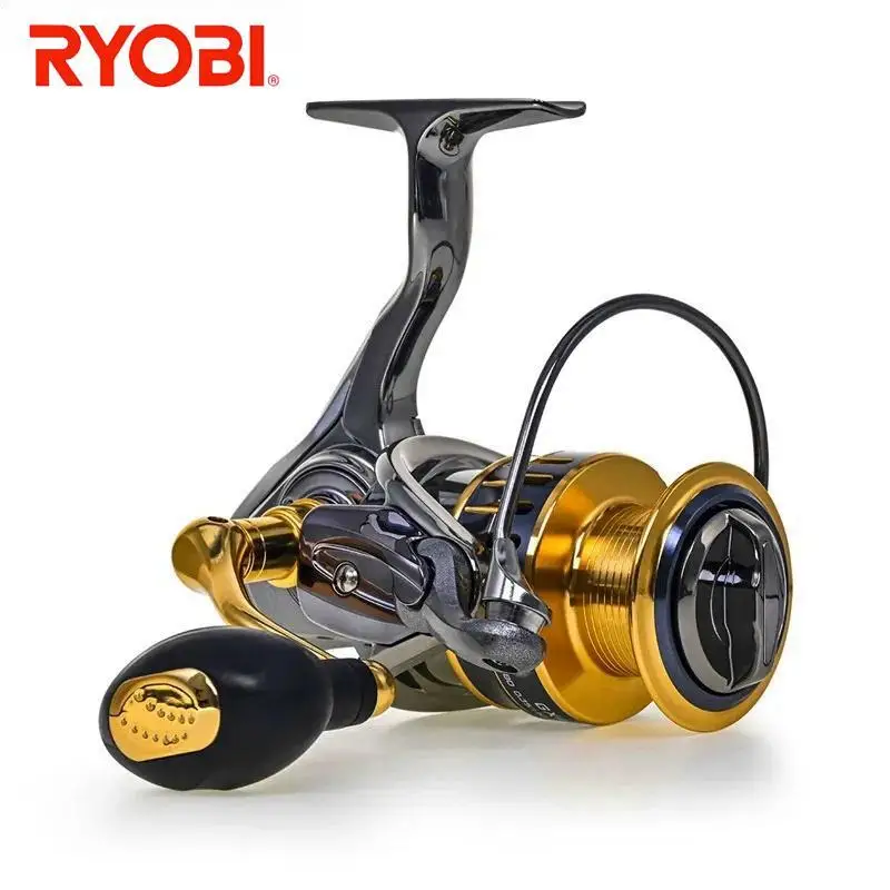 RYOBI-carrete de pesca de Metal (CODEK), bobina de pesca de 25Kg, potencia de arrastre máxima, rueda giratoria, carrete poco profundo, adecuado para