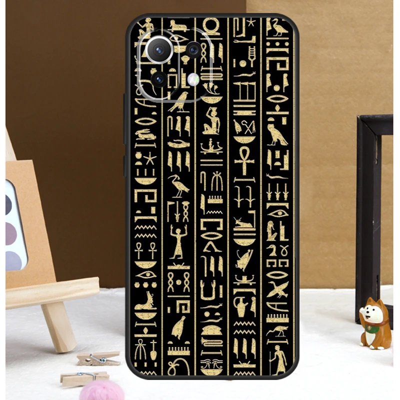 Ancient Egyptian Hieroglyphic Case For POCO X6 Pro M6 X3 X4 X5 F3 F5 M5s Xiaomi 13 14 Ultra 12 Lite 11T 12T 13T Pro Cover