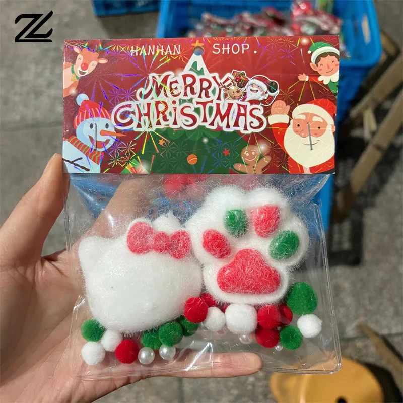 Natale Antistress Piede Morbido Squish Piede Appiccicoso Sollievo dallo stress Giocattoli relax Spremere Taba Squish Zampa di gatto Giocattolo Cartoon Kawaii