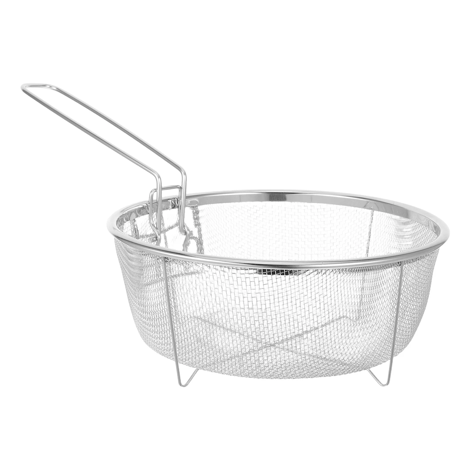 

Oil Frying Basket Stainless Steel Round Mesh Colander Multifunctional Draining Basket Fruit Vegetable Wash Kitchen Sink