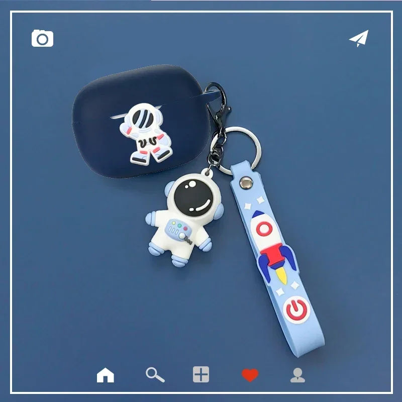 Dla OPPO Enco X / X2 pokrowiec silikonowa kreskówka astronauta/słodkie słuchawki etui na OPPO Enco X pokrowiec