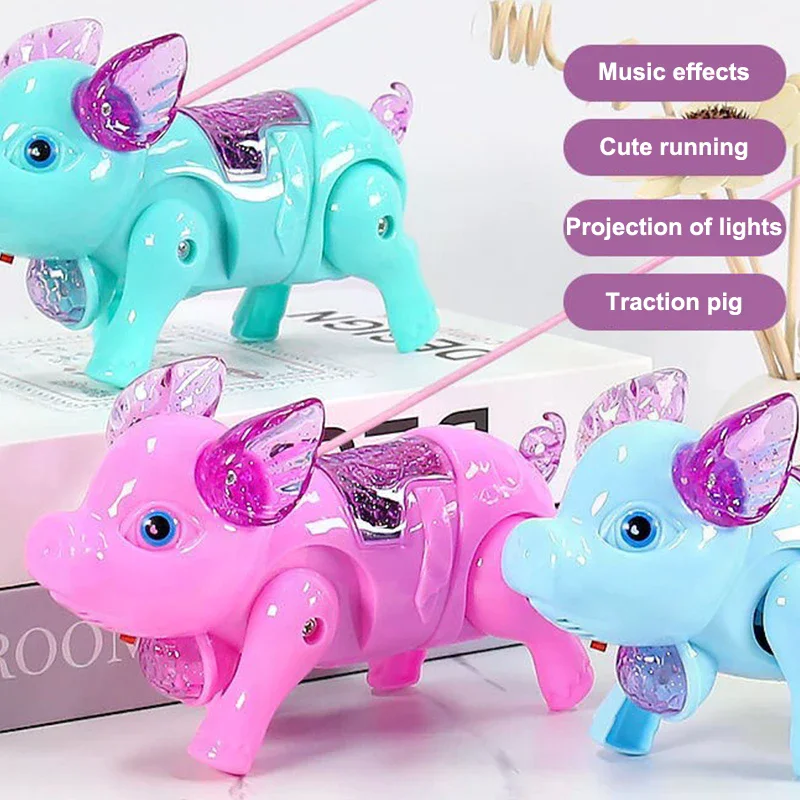 New Pink Color Electric Walking Pig Toy With Light Musical Kids Funny Electronics Toy Children Birthday Gift Toys