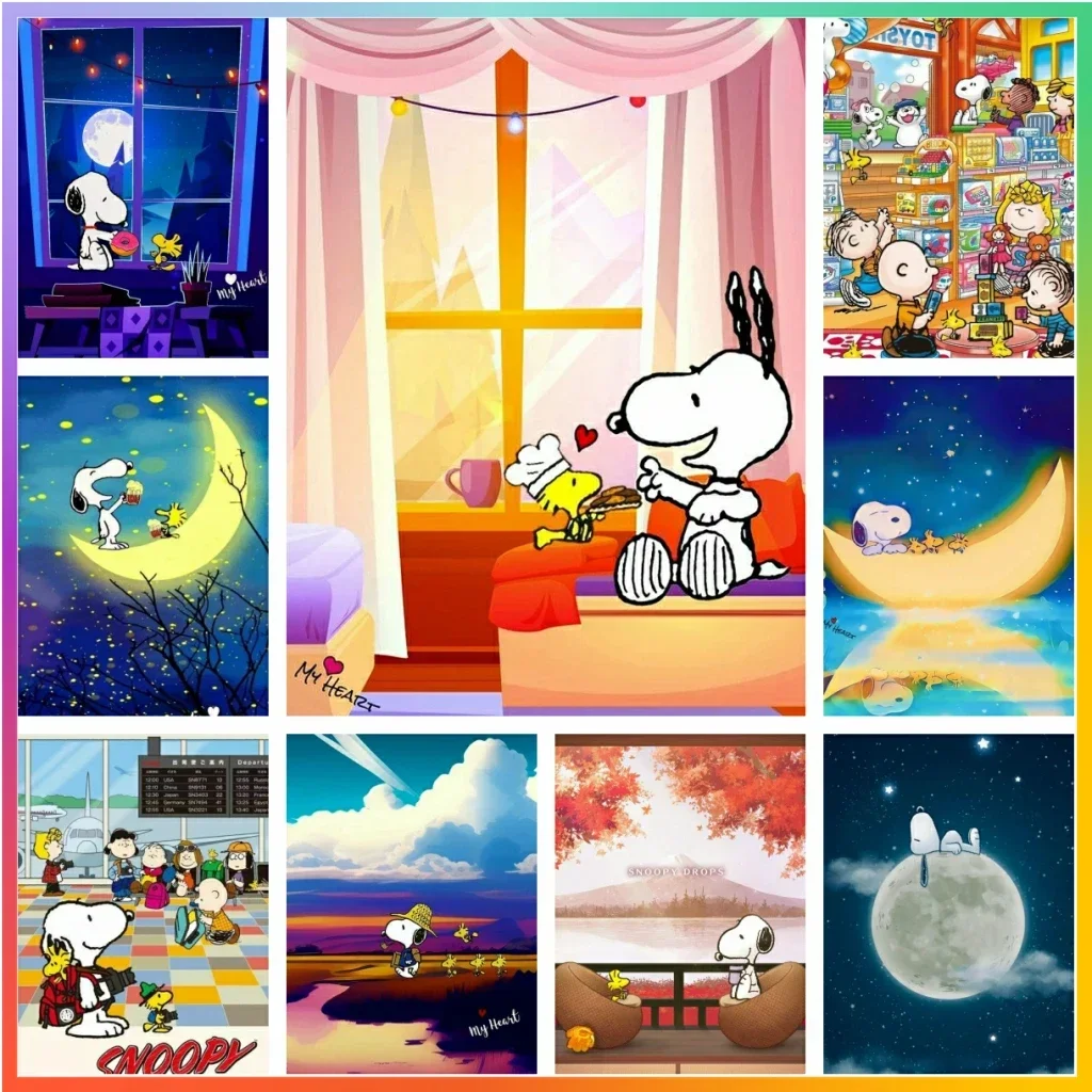 

Cute Snoopy Cartoon Anime Diamond Painting 5D DIY Art Cross Stitch Drawing Full Mosaic Embroidery Home Decor Handcraft