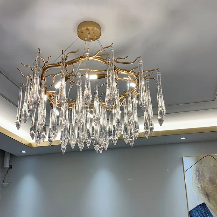 

Post-modern light luxury dining room bedroom personality branch Nordic French crystal chandelier