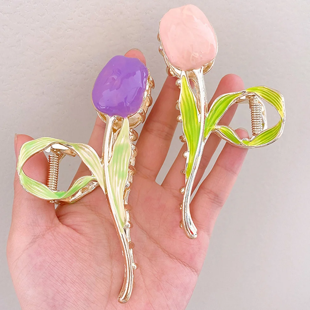 

6 Tulip Accessories Thin Flower Metal Durable Clips For Thick Non Hair Clips For Thin Hair Women Fading Suitable Women