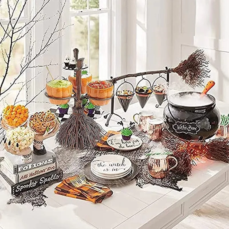 Halloween Pumpkin Snack Bowl Holder Candy Treat Serving Stand Fall Autumn Party Decoration Table Centerpiece Festival Home
