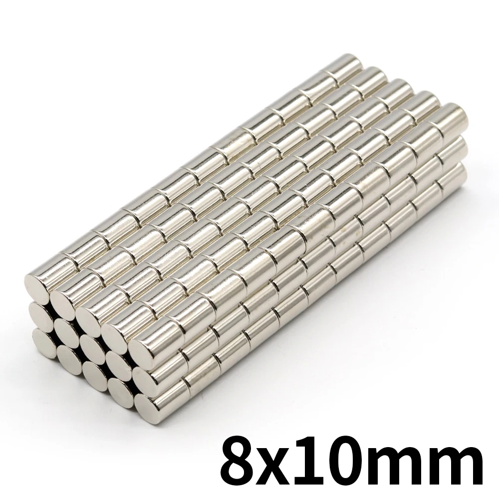 

8x10mm Round Super Strong Neodymium Magnet N35 Powerful Magnetic NdfeB Permanent Refrigerator Magnet imanes DIY