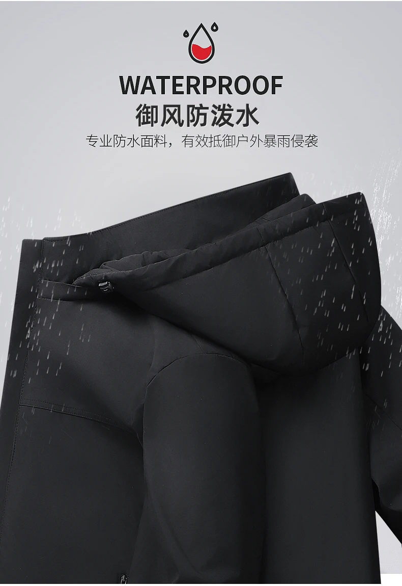 Men Graphene Fleece Lined Cotton Jacket Men Detachable Hat Windproof Parkas Men Winter Business Casual Thick Warm Hooded Parkas