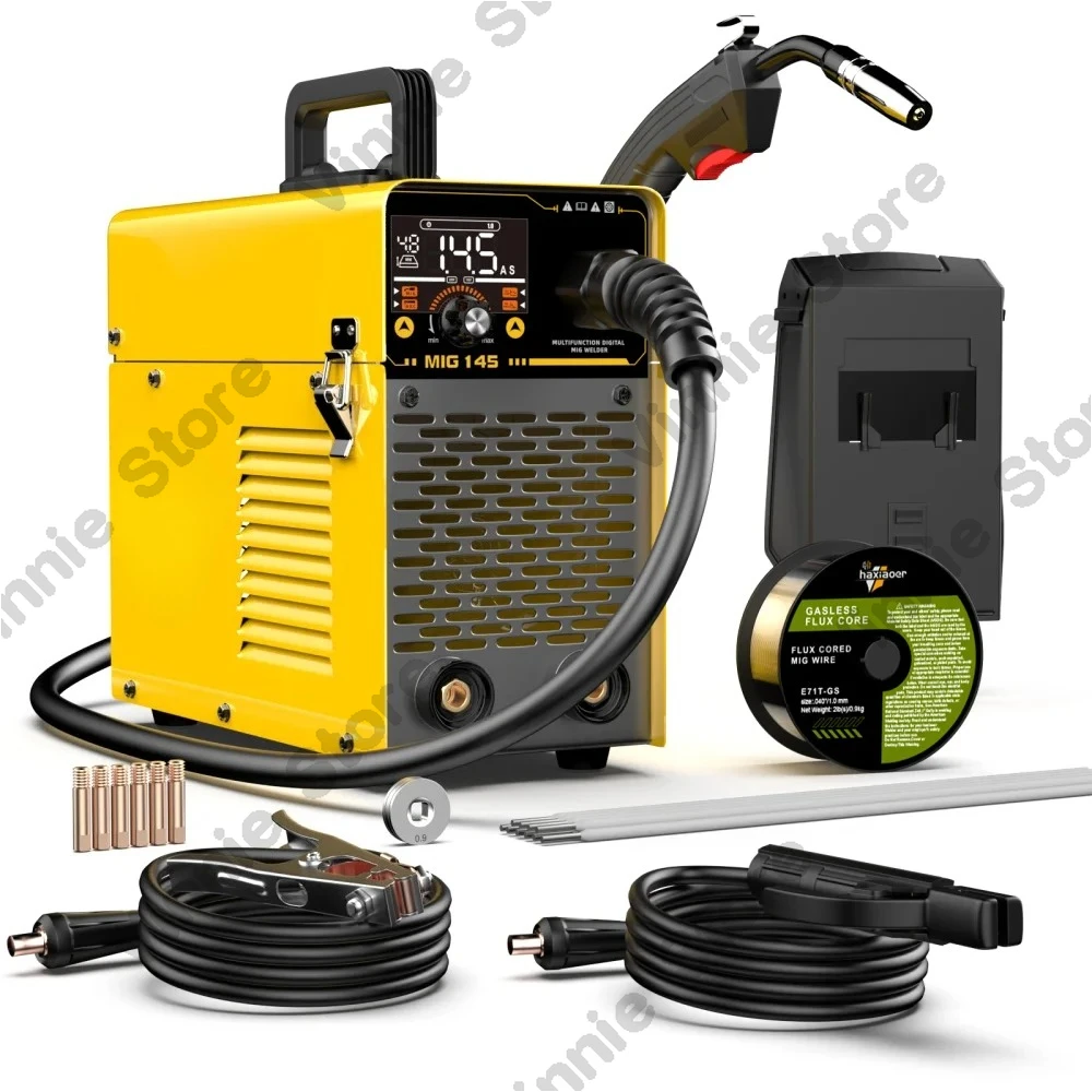 MIG145 Welding Machine MMA/GASLESS MIG/LIFT TIG 120A Welder Flux Core Welder for Carbon Steel Stainless Steel