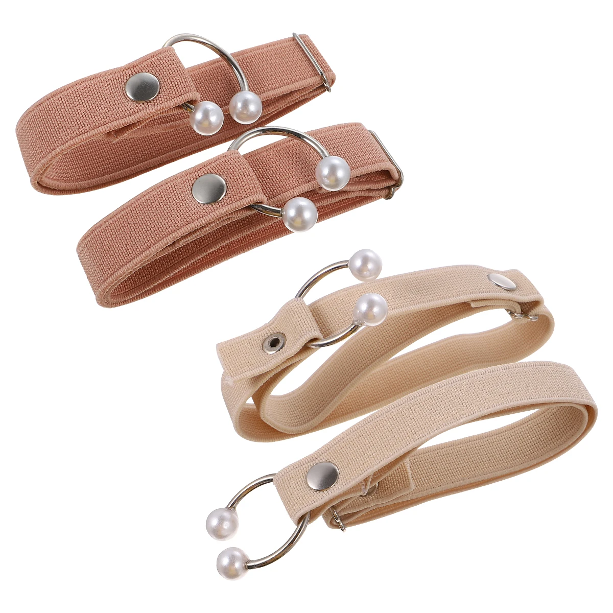 

2pcs Anti-Slip Shoe Straps For Heels Lightweight Detachable Elastic Ankle Bands Pearl Decor High Heel Accessories Shoelace