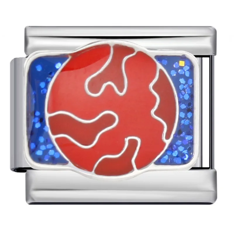 سوار وحدة الفضاء الإيطالية، سوار من الفولاذ المقاوم للصدأ الملحوم بنمط تنقيط الزيت DIY سوار شخصي مرن #4