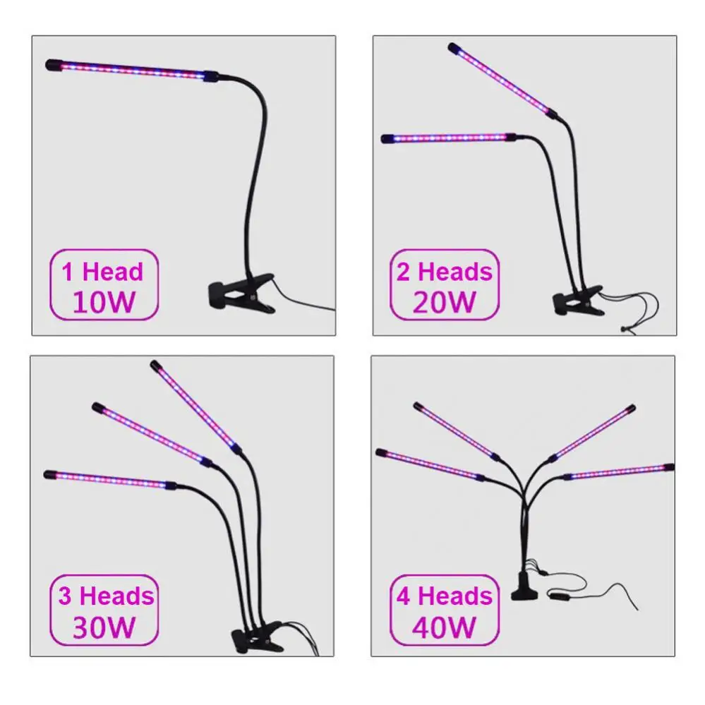 Groeilampen Met Volledig Spectrums Led-Groeilicht Voor Bloemzaailing Binnenshuis Met Dimmende Timing Clip Lamp Usb Phyto Lamp