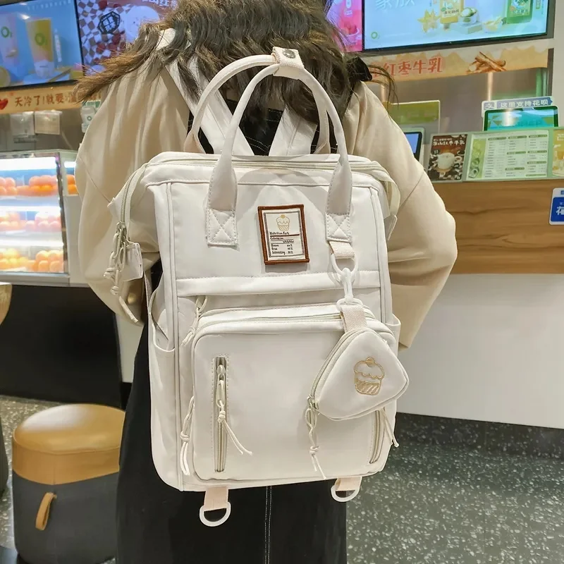 Double Zipper Multifunction Women Backpack College School Bags Teenage Girls Student Shoulder Bag Laptop Backpack Cute Mochila