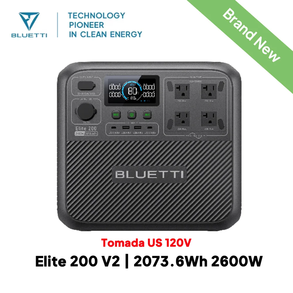 Estação de Energia Portátil 2400W 1800W 500W com Função UPS para Uso Externo, Onda Senoida 3
