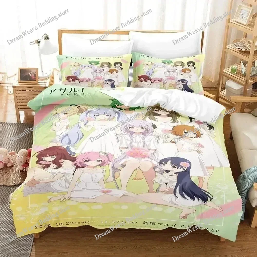 Anime Assault Lily Bouquet Bedding Set Single Twin Full Queen King Size Bed Set Adult Kid Bedroom Duvet Cover Sets Luxury Gift96