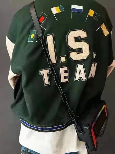 

Thiened Floing Letter Embroidery Baseball Jaet Archive Is T ex Outerwear Polyester Fiber Autumn Spring Jaet