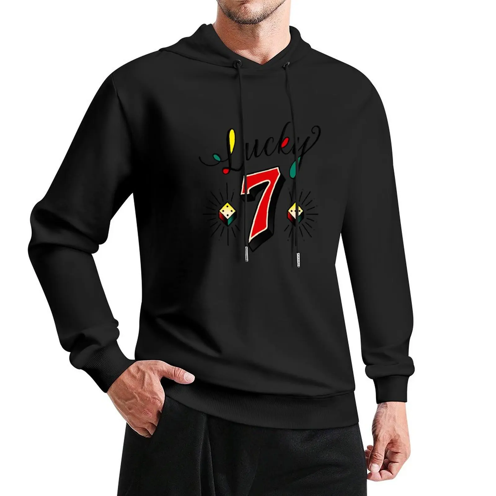 Lucky 7 Pullover Hoodie men's autumn clothes men clothes blouse men's hoodie sweatshirt