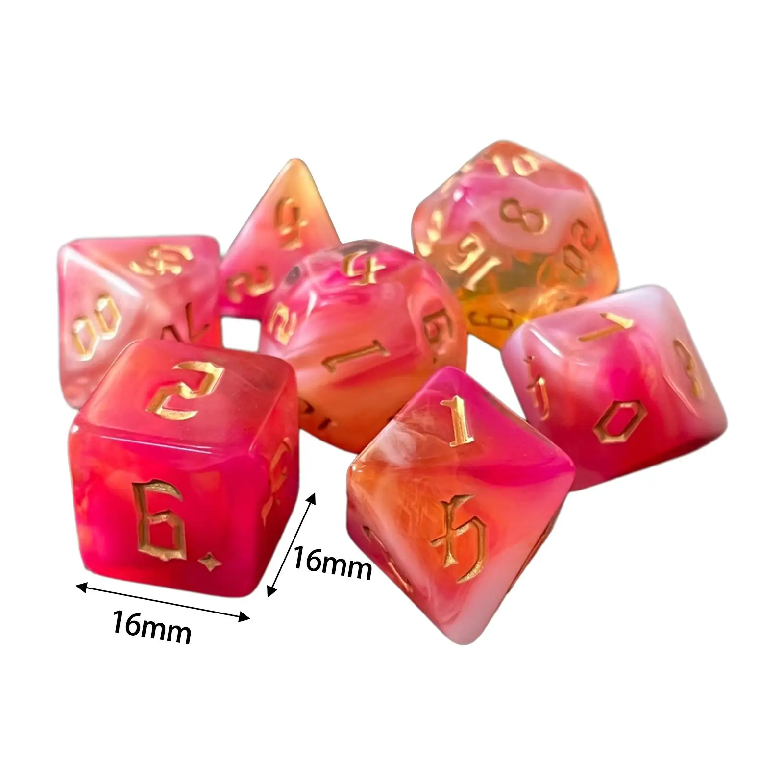 مجموعة نردات متعددة السطوح مزدوجة الألوان دعائم تعليمية متينة من الأكريليك لألعاب الطاولة وتعلم الرياضيات #6