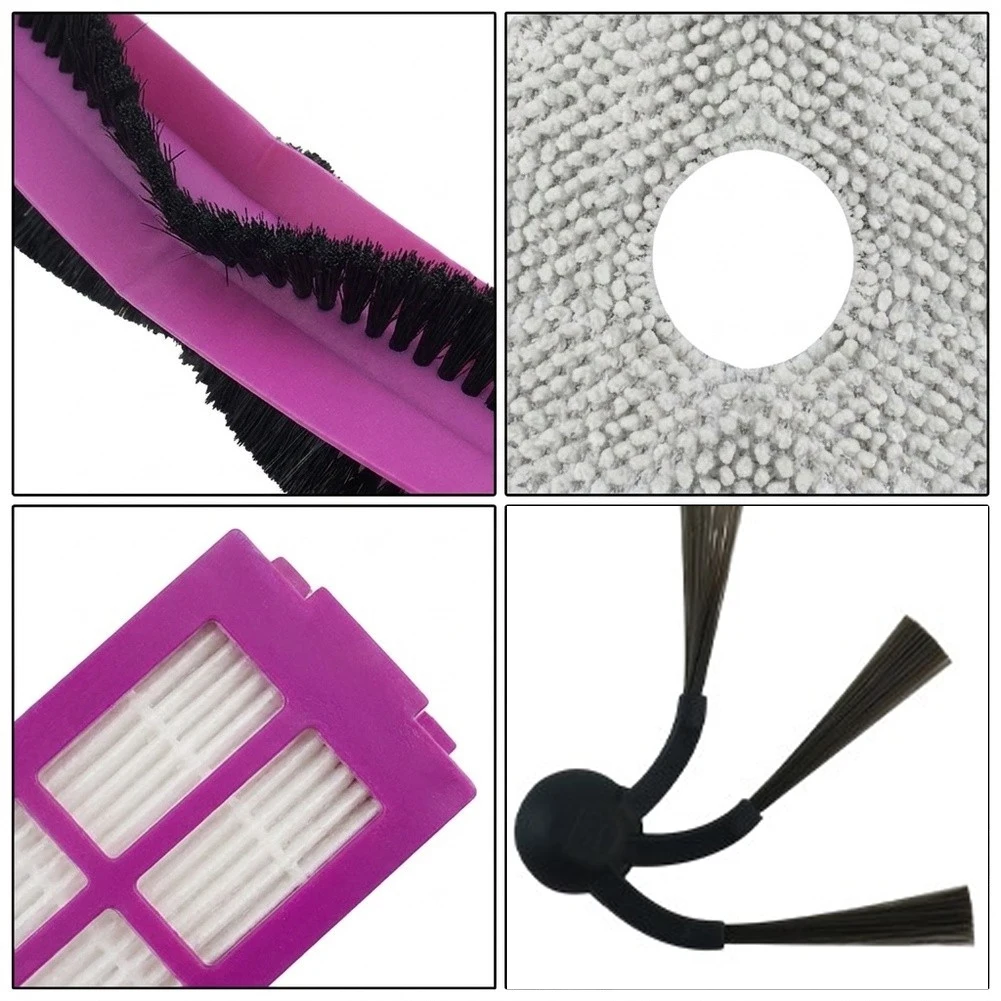 Main Brush Filter Side Brush for Mop Cloth Set Compatible with For midea For v16 Pro and For eureka J15 Max Ultra Vacuums