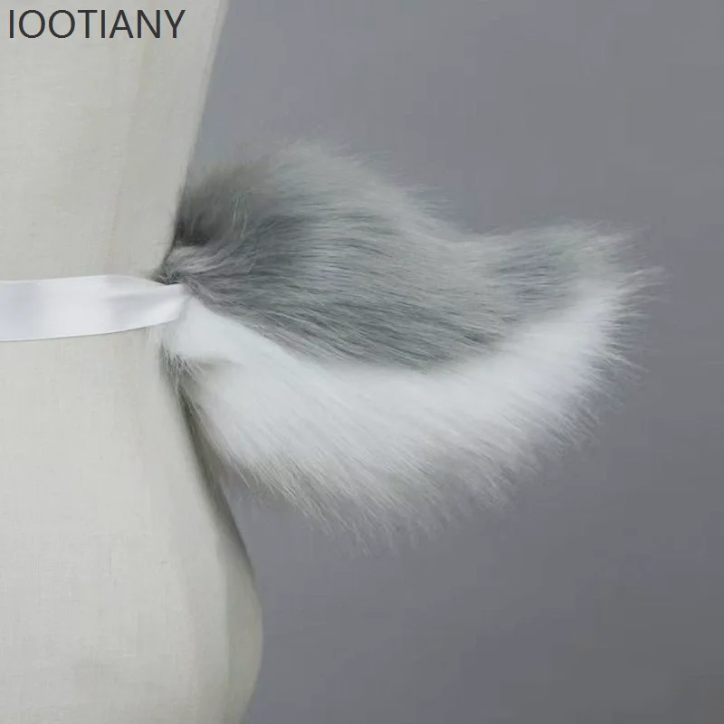 IOOTIANY Anime mignon fourrure queue de lapin Lolita Jk fille bande dessinée exposition bête queue fête habiller Cosplay queue accessoires accessoires