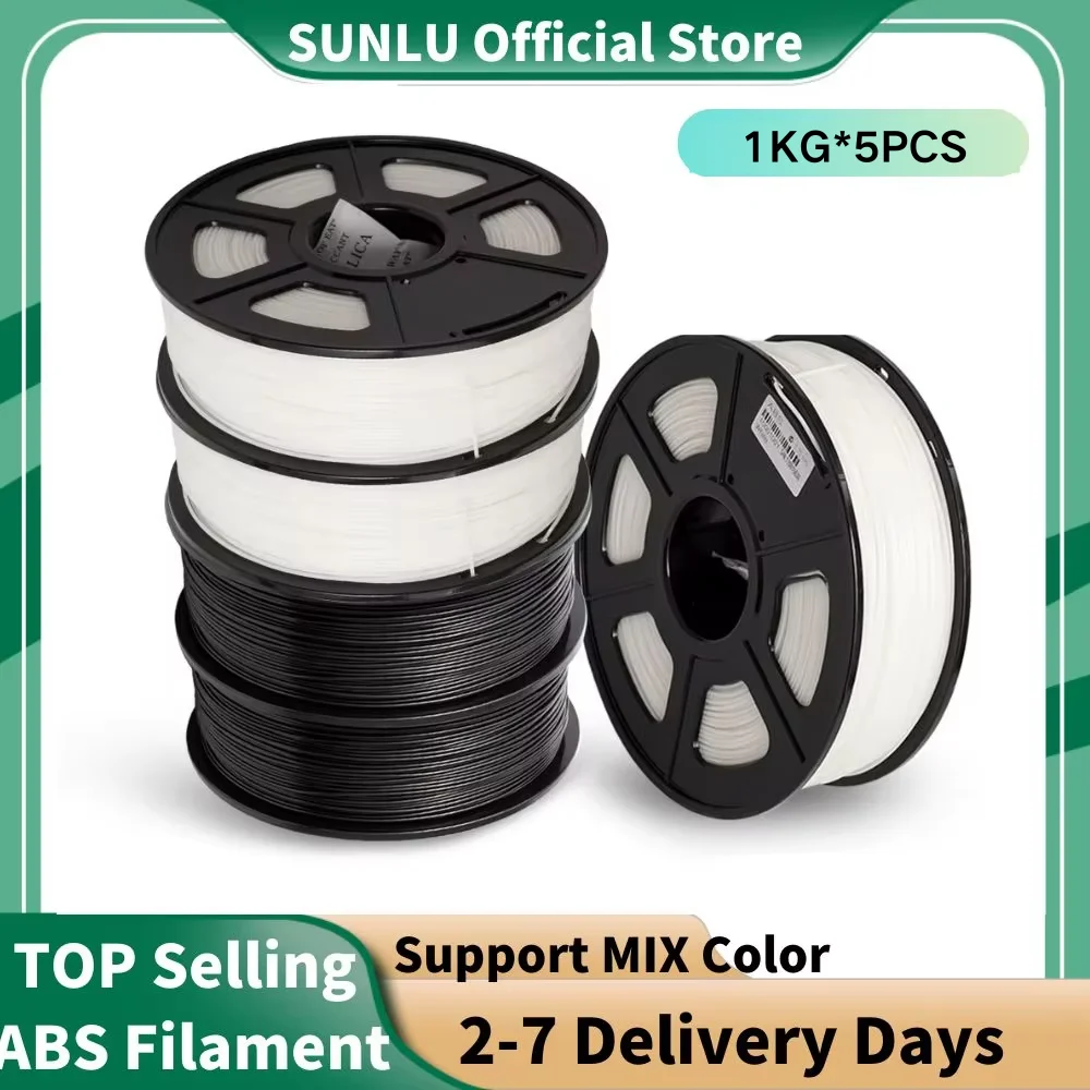 

SUNLU 3D Printer Filament 1.75mm1KG/Rolls Black & White ABS 3D Printing Filament 3D Printing Material for 3D Printer