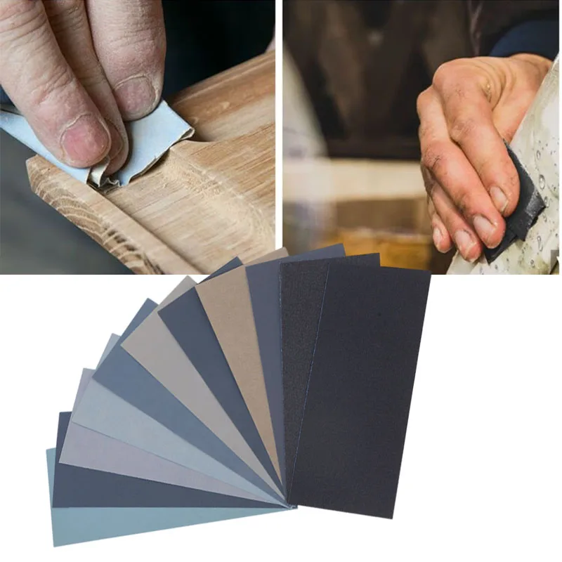 Kit de papier abrasif extra fin, papier abrasif, papiers abrasifs convertibles à l'eau et à sec, bois et métal, polissage automobile, grain 1000-10000, 50 pièces