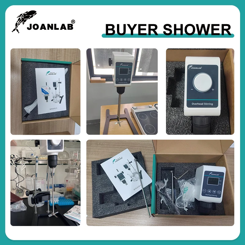JOANLAB Elektro-Overheadrührer – Digital, 100–2000 U/min, 20L, 30.000 MPas – Mit Edelstahlständer & Rührstab – Für Hochviskose Flüssigkeiten