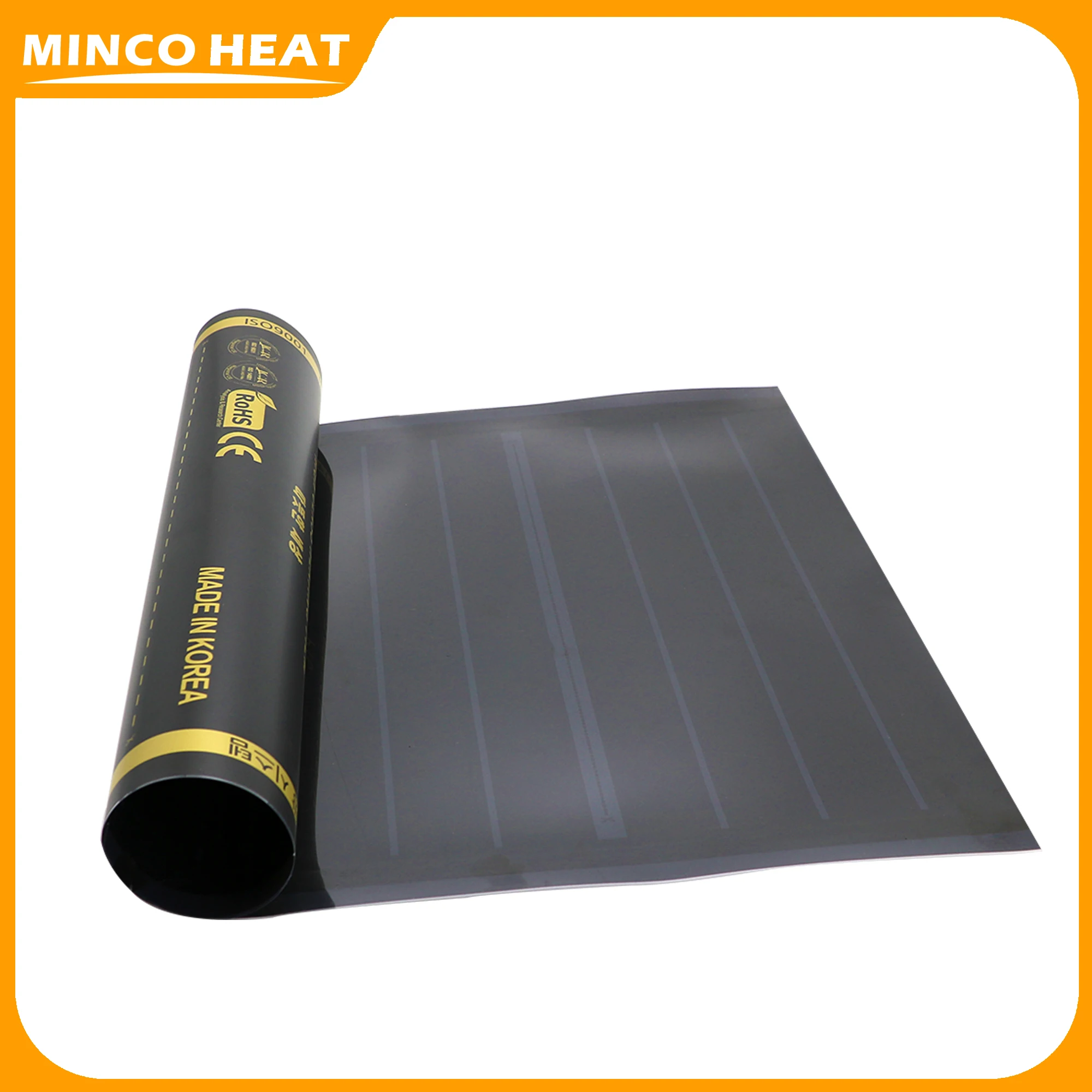 Minco Heat 50cm Width AC220V 240w/m2 Graphene PTC  Infrared Underfloor Heating Film For Electric Warm Floor Mat Made in Korea