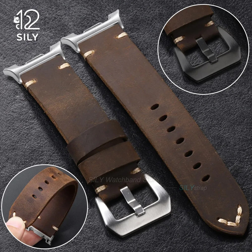 Business First Layer Cowhide Watch Bands for Samsung Galaxy 8 Classic 46mm for Samsung Galaxy Watch 9 8 40mm 44mm Leather Strap