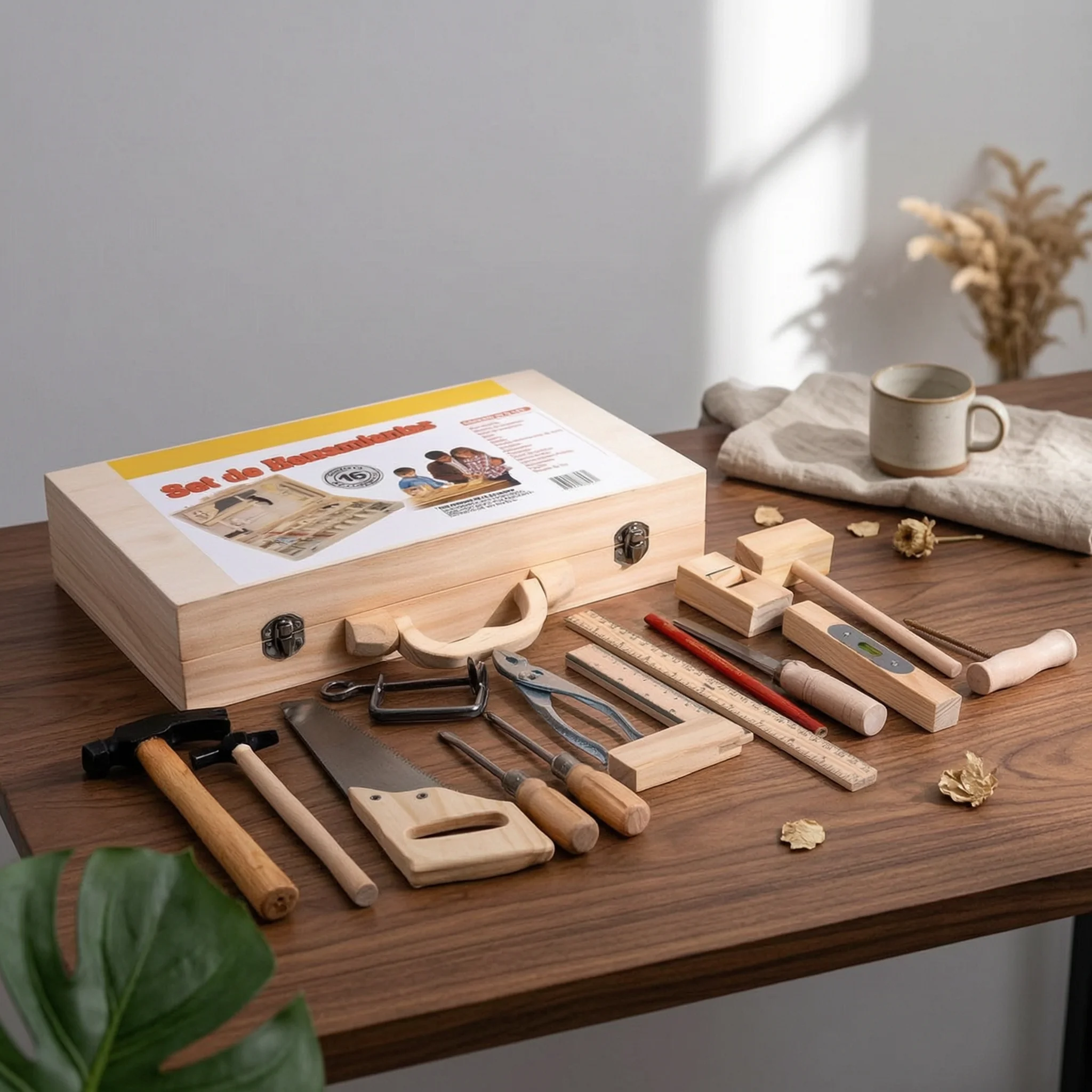 Gardening Tools For 6 Year Old - Pretend Construction Tools Wooden Toy Toolbox