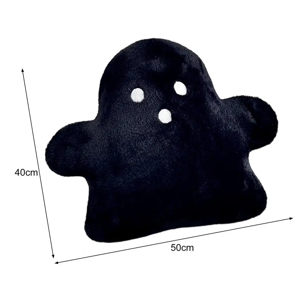 Faux Bunny Fur Ghost Pillow Soft Fabric Cartoon Ghost Pillow for Halloween Party Decor Washable Plush Toy for Kids Sofa