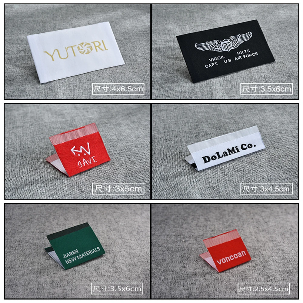 Random woven clothing labels tags for clothes,customized garment bags name main label tag(least 1000 pcs to customized)