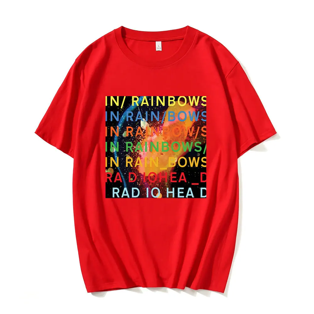 Band Rock Radiohead T Shirt Music Album In Rainbows T Shirts Men\'s Women\'s Hip Hop Streetwear Gothic Punk Oversized Tee Shirt