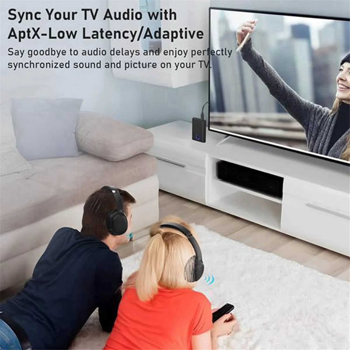 New Bluetooth 5.3 Adapter for Airplane to 2 Wireless Headphones, 3.5mm Jack In-Flight Bluetooth Transmitter Receiver for TV