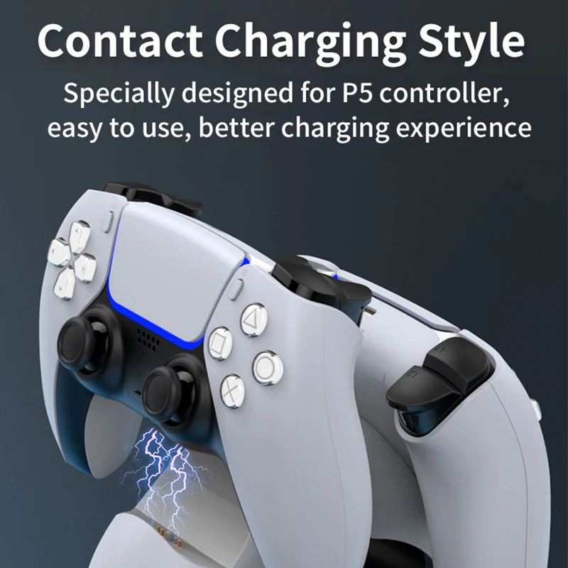 Ipega PG-P5008 Dual Fast Charger per Controller PS5 Playstation 5 Base di ricarica per Dock Station con indicatore LED