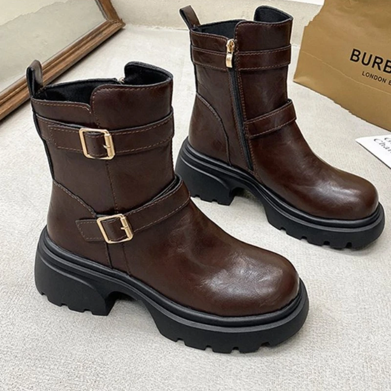 High Heels Women Ankle Boots Designer Chunky Shoes 2025 Fashion Pumps New Trend Dress Walking Goth Sport Mujer Chelsea Boots