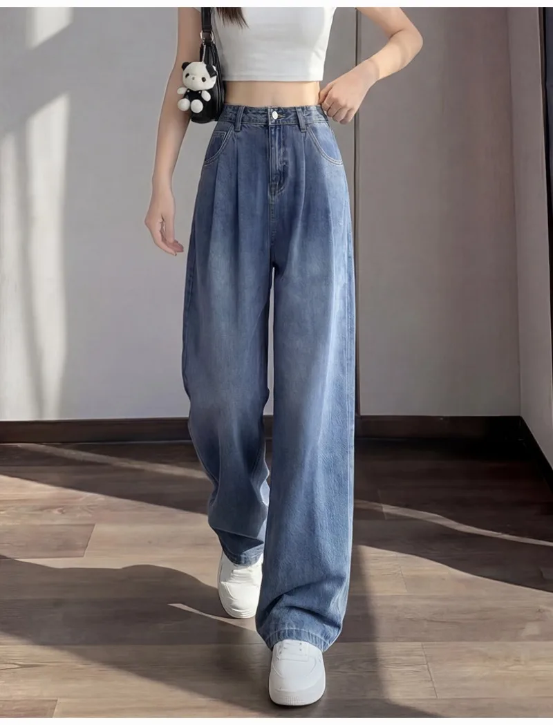 

Straight Jeans Women's 2026 Spring and Summer New Loose Casual Wide-leg Pants Denim Pants Streetwear Fashion Trousers