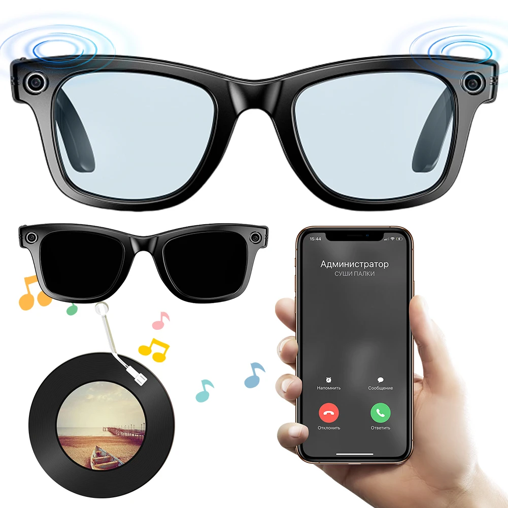 

Smart Glasses AI Intelligent Photography 800W Bluetooth Glasses 32gb Storage Anti-Shake Smart Sunglasses For Travel Meetings Use