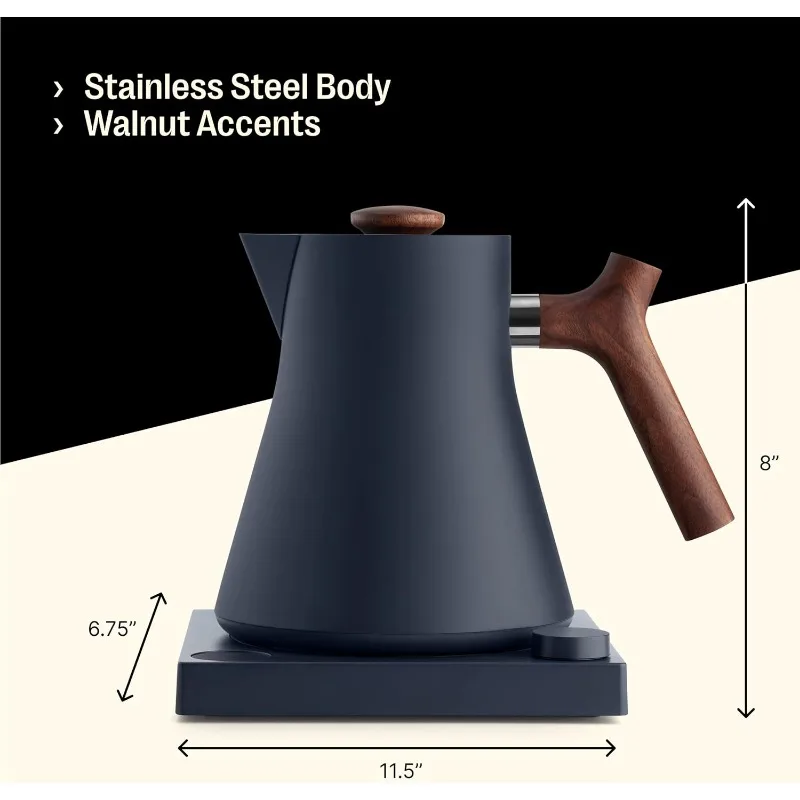 Fellow Corvo EKG กาต้มน้ําไฟฟ้า - เทไฟฟ้าเหนือกาแฟและหม้อชา - กาต้มน้ําไฟฟ้าทําความร้อนอย่างรวดเร็ว - ควบคุมอุณหภูมิ