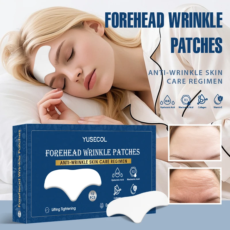 

Forehead Wrinkle Patches 12Pcs with Aloe Collagen Vitamin E Anti Wrinkle Patches Forehead 8 Hour Night Wrinkles Treatment