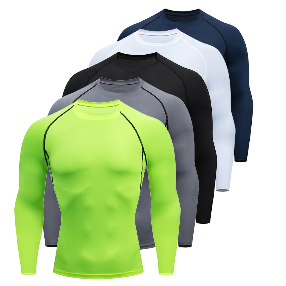 Men Sun Protection Sports Running T-shirt Men's Fitness Workout Long Sleeves Compression Sportswear Outdoor Tops Clothes