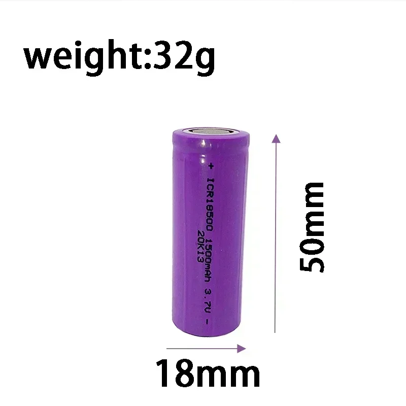 Hot - Selling Recommendation! Brand - new 18500 Model 3.7V 1500mAh Rechargeable Lithium Battery, Compatible with Many Devices, W