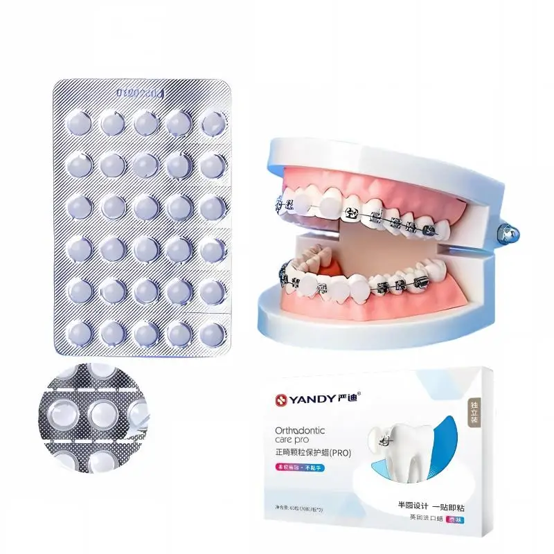 60pcs Dental Orthodontic Portable Protective Wax Pellets for Braces Anti Grinding Mouth Dental Wax Independent Installation