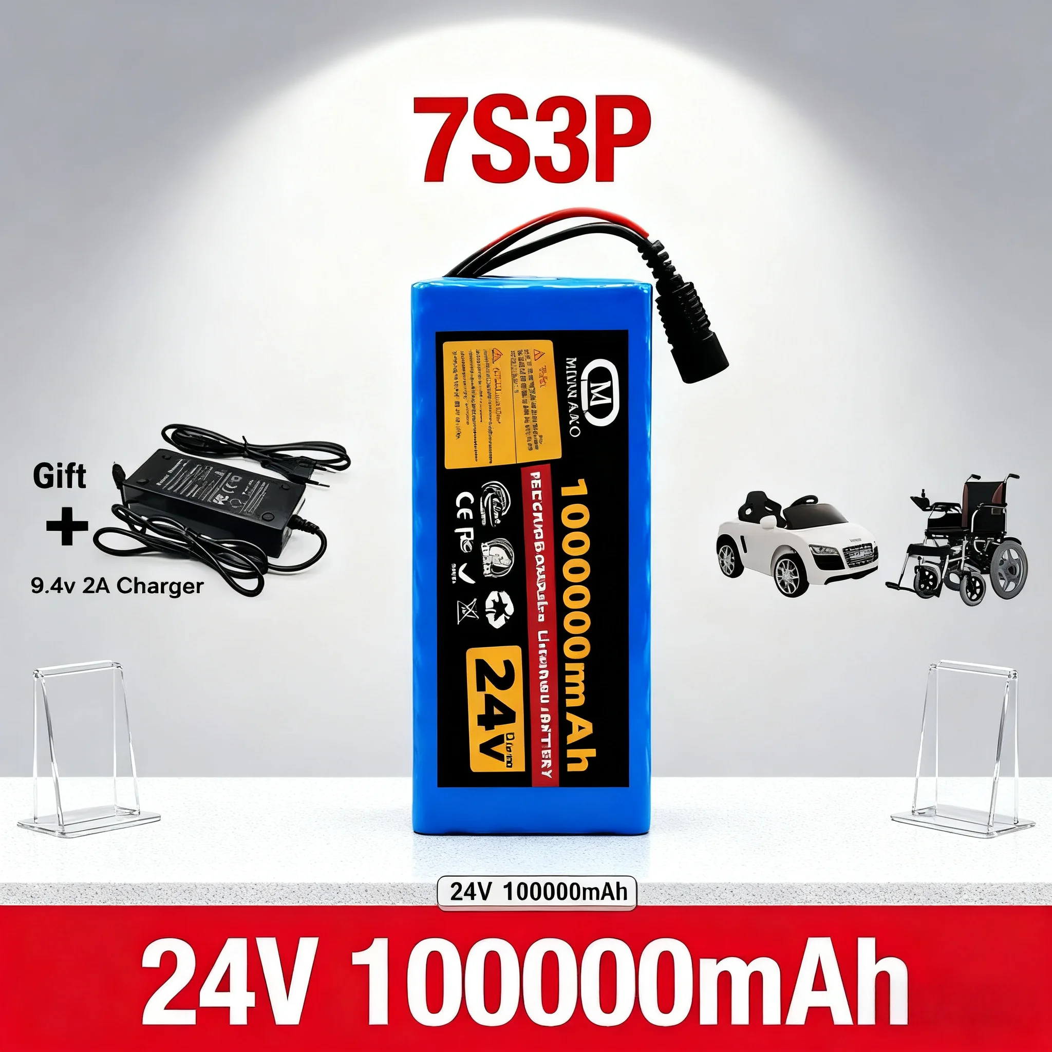 

24V 100Ah 7s3p 18650 battery lithium battery 24v 100000mAh Electric Bicycle Moped electric Lithium ion Battery pack + 2A Charger