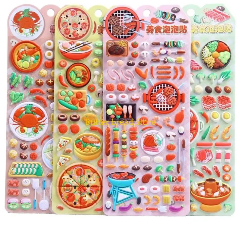W89C Educational Pizzas Sticker For Children Safe NonToxic Art Random Styles