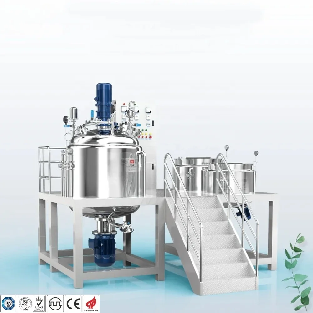 High Quality 1000L Industrial Vacuum Mixer Emulsifying Homogeneous Machine New With Pump Motor Capable Of Milling