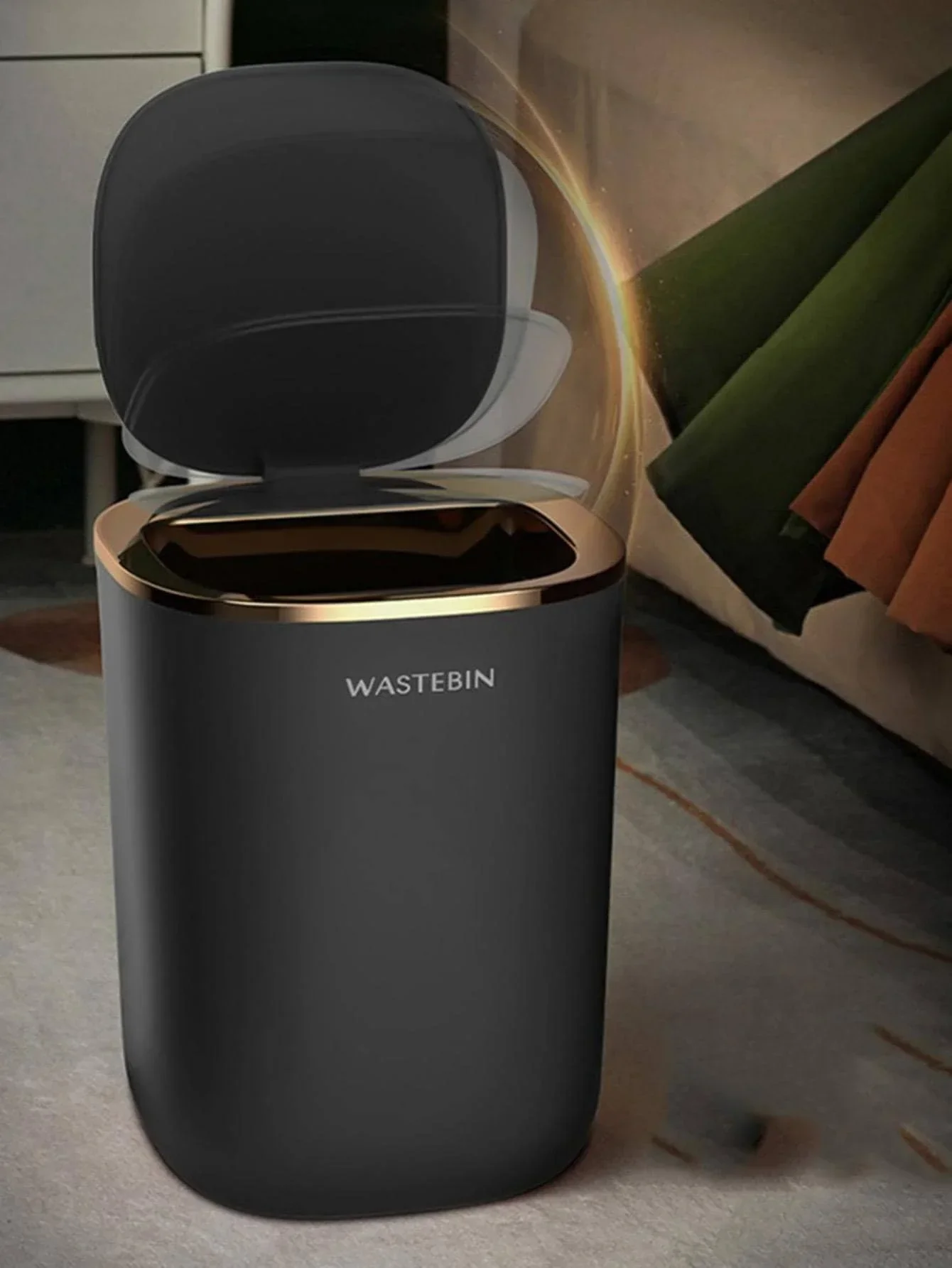 12L Smart Sensor Trash Can Bathroom Trash Can Garbage Bucket Automatic Trash Bin Kitchen Toilet Smart Bin Home Wastebasket