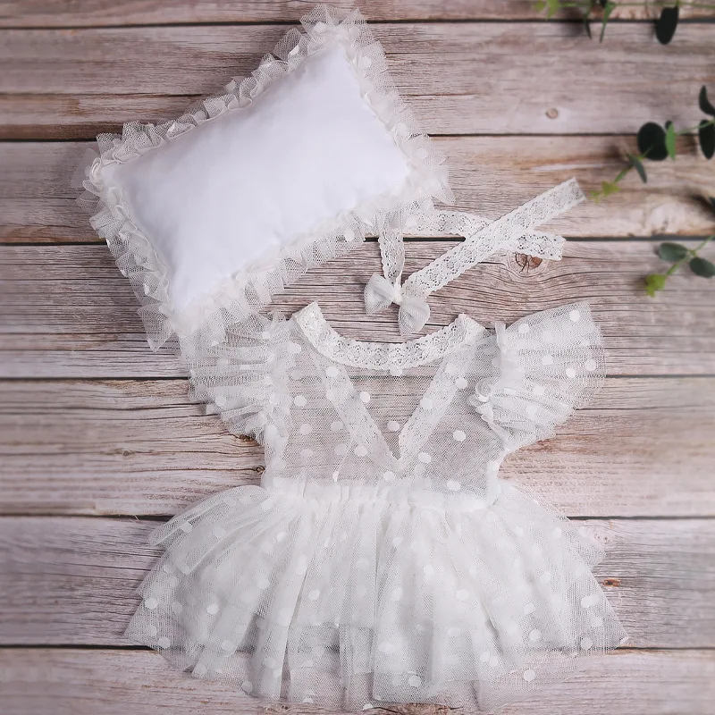 Newborn Girl Lace Dress Newborn Photography Props Outfits Bodysuit Fotografia Accessories Studio Shooting Photo Props