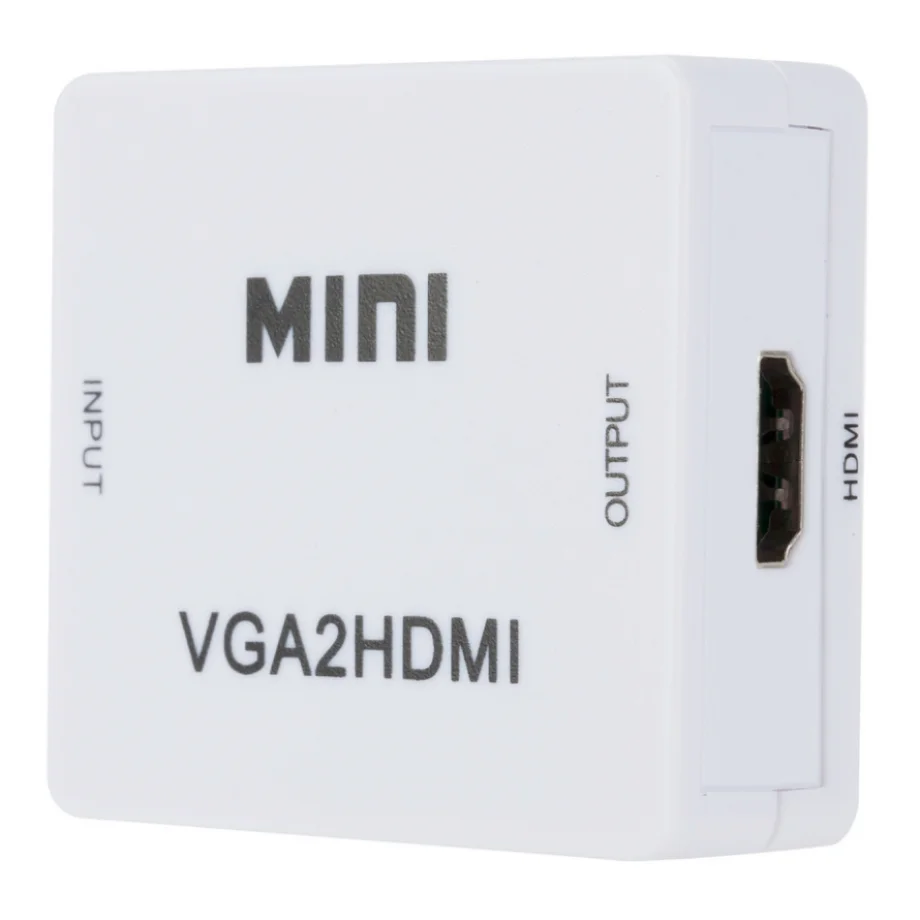 PzzPss przenośny Mini VGA do HDMI-kompatybilny konwerter wideo 1080P HDMI-kompatybilny z VGA Box Adapter Audio dla projektor PC HDTV