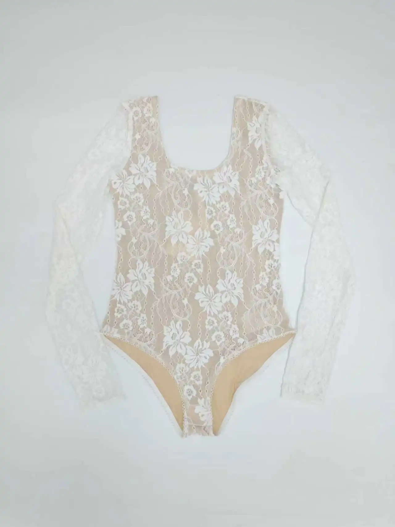 

Elastic Lace Long Sve U-Ne-Piece Suit White Bla Commute Sle Women's T-irt Polyester Fiber 00% Winter Season